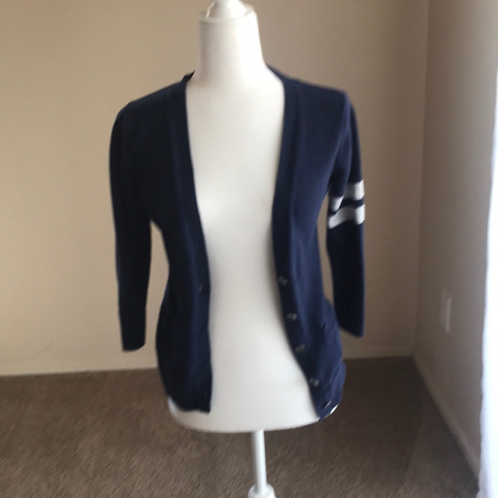 Navy blue varsity cardigan